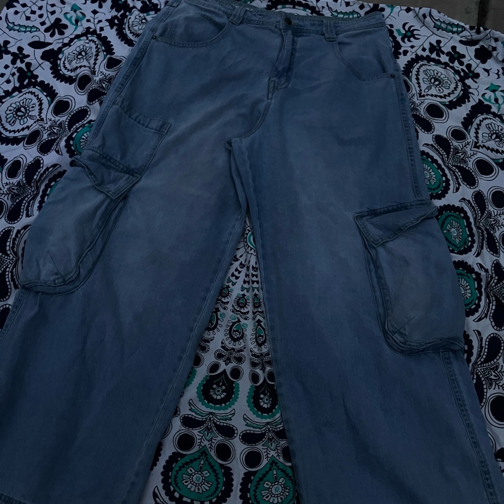 Blue Cargo Pants
